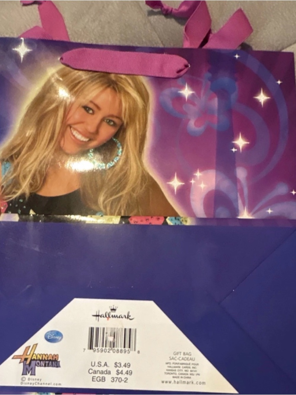 Hallmark Purple and Pink Hannah Montana Gift Bag